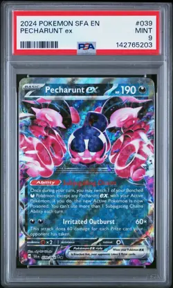 2024 POKEMON SFA EN-SHROUDED FABLE 039 PECHARUNT EX PSA 9 - Image 1