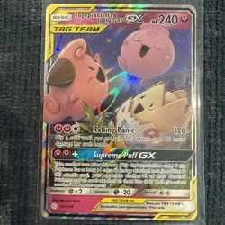 Pokemon TCG Togepi Cleffa Igglybuff GX 143/236 Tag Team Cosmic Eclipse Holo NM/M - Image 1