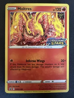 Moltres SWSH185 Brilliant Stars Stamped Sword & Shield Black Star Promo Pokemon - Image 1
