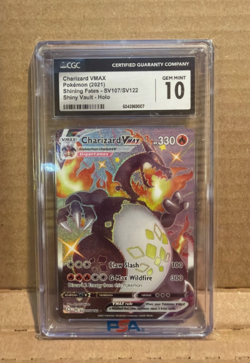 2021 Pokemon Shining Fates Set Charizard Vmax SV107/SV122 Shiny Holo CGC 10 - Image 1