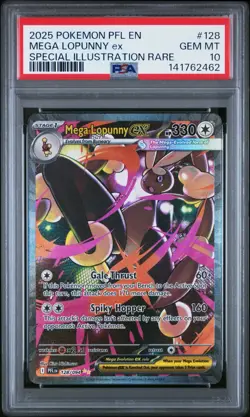 PSA 10 MEGA LOPUNNY EX 128/094 POKEMON TCG PHANTASMAL FLAMES SIR - Image 1