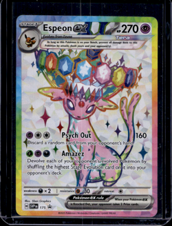 Pokemon TCG Espeon Ex 175 Full Art Prismatic Evolutions Black Star Promo - Image 1