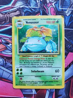 Pokemon TCG Venusaur Base Set 15/102 Holo Unlimited Holo Rare HP/DAMAGED - Image 1