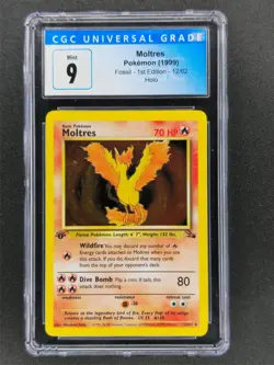 Moltres Holo 12 Pokemon Fossil 1st Ed 1999 CGC 9 🔥🔥🔥 - Image 1