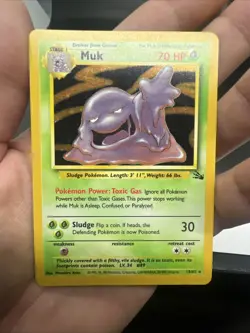Pokemon Muk 13/62 Fossil Holo - LIGHT PLAY (A) - Image 3