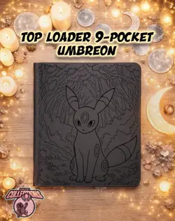 Pokemon XL TOP LOADER Umbreon BLACK Laser Engraved Binder/ Made To Order! - Image 1