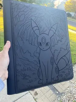 Pokemon XL TOP LOADER Umbreon BLACK Laser Engraved Binder/ Made To Order! - Image 2