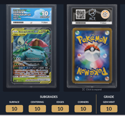 Celebi & Venusaur GX 001 Tag Team Japanese Bolt - ACE 10 Graded not psa Pokemon - Image 2