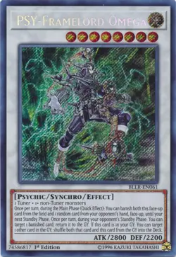 Yugioh! LP PSY-Framelord Omega - BLLR-EN061 - Secret Rare - 1st Edition Lightly - Image 1