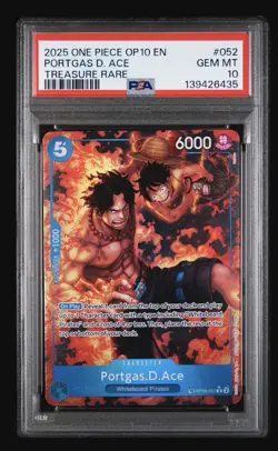 2025 ONE PIECE OP10-ROYAL BLOOD #052 PORTGAS D. ACE TREASURE RARE PSA10 - Image 1