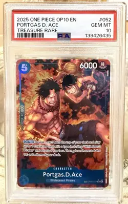 2025 ONE PIECE OP10-ROYAL BLOOD #052 PORTGAS D. ACE TREASURE RARE PSA10 - Image 5