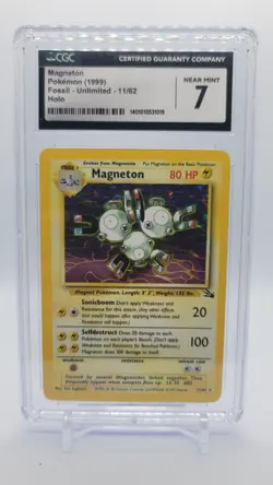 CGC 7 Magneton 11/62 Holo 1999 RARE Pokemon Card Fossil Set Unlimited - Image 1