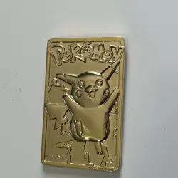 Pokemon PIKACHU 23k Gold Plated Trading Card 1999 Nintendo - Image 1