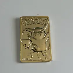 Pokemon PIKACHU 23k Gold Plated Trading Card 1999 Nintendo - Image 2
