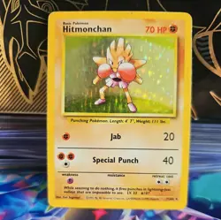 Pokemon WOTC Card - Hitmonchan - Base Set - Holo Rare - 7/102 - MP - Image 1