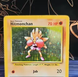 Pokemon WOTC Card - Hitmonchan - Base Set - Holo Rare - 7/102 - MP - Image 3