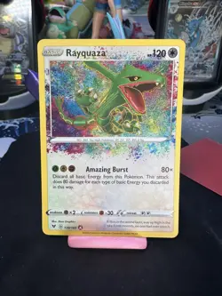 Rayquaza 138/185 Sword & Shield Vivid Voltage Rare Card Near Mint Condition - Image 1