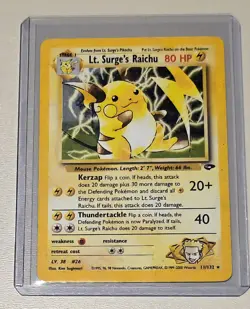 Lt. Surge’s Raichu #11 Holo Rare | Gym Challenge | WOTC Pokemon Card (2000) – MP - Image 1