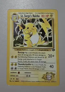 Lt. Surge’s Raichu #11 Holo Rare | Gym Challenge | WOTC Pokemon Card (2000) – MP - Image 2