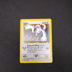 Pokemon Neo Genesis Lugia Card 9/111 Unlimited Edition Holo Rare swirl - Image 1