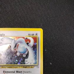Pokemon Neo Genesis Lugia Card 9/111 Unlimited Edition Holo Rare swirl - Image 4