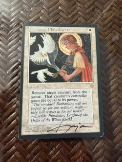 Mtg. Swords to Plowshares. Ice Age. Signed - Image 1