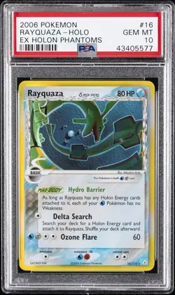 2006 POKEMON EX HOLON PHANTOMS #16 RAYQUAZA-HOLO PSA 10 - Image 1