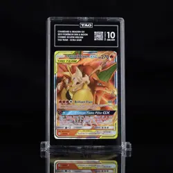 Pokemon TCG- Charizard & Braixen GX 22/236 Cosmic Eclipse Ultra Rare TAG 10 MINT - Image 1