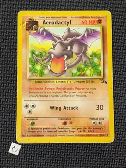Aerodactyl 16/62 - Fossil Unlimited Non-Holo Rare WOTC Pokemon TCG HP/DMG - Image 1