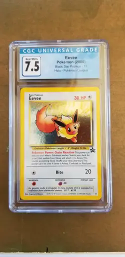 2000 Poke'mon Eevee 11 Black Star Promos Holo CGC 7.5* - Image 1