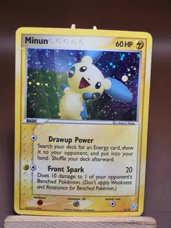 SWIRL HP Pokemon Ex Trainer Kit Minun 6/12 Holo Rare - Image 1