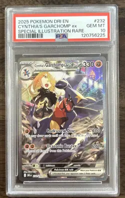 2025 Pokemon DRI Cynthia’s Garchomp ex 232/182 SIR PSA 10 GM MT - Image 1