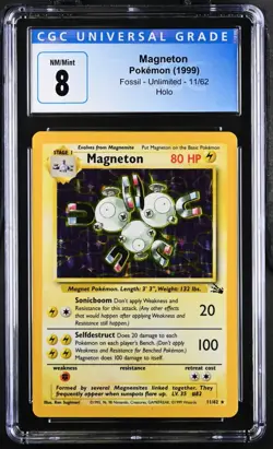 Magneton 11/62 Non Holo Rare CGC 8 NM-MT Pokemon 1999 WOTC Fossil Unlimited - Image 1