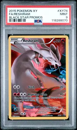 2015 POKEMON BLACK STAR PROMO RESHIRAM #XY74 PSA 9 MINT #118288070 (POP 36) - Image 1
