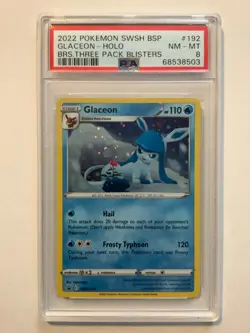 2022 Pokemon Black Star Promo SWSH192 Glaceon Holo PSA 8 - Image 1