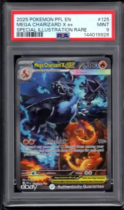 2025 POKEMON PFL EN MEGA CHARIZARD SPECIAL ILLUSTRATION RARE 125/094 PSA 9 - Image 1