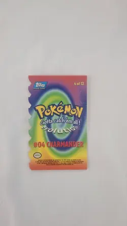 Charmander Pokemon Topps 1999 Card #4 Of 12. Die Cut. Non Holo. Blue Lable. - Image 2