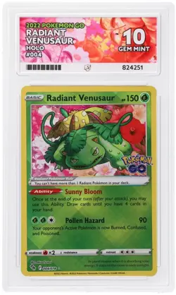 ACE 10 Radiant Venusaur 004/078 Pokemon Go Holo Pokemon Card - Gem Mint - Image 1