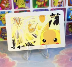 Pikachu Pokemon Vintage Playing Poker Card Charizard Nintendo - Prism Holo Back - Image 4