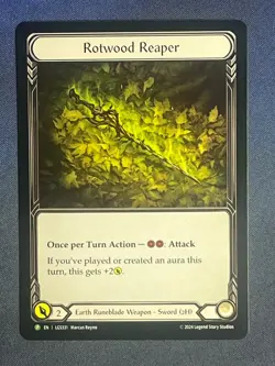 FAB LGS331 Rotwood Reaper FOIL Promo Earth Runeblade Weapon Flesh & Blood TCG - Image 1