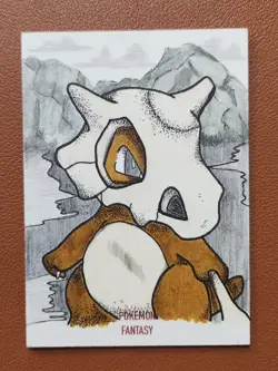 Cubone Pokemon Fantasy PSC Sketch Card by JM Full Art AR - Image 1