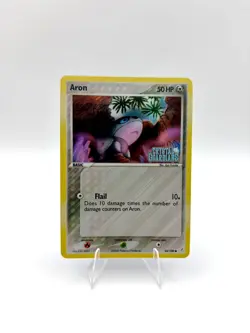 Aron 44/100 EX Crystal Guardians Stamped Reverse Holo Pokemon TCG Card NM - Image 1