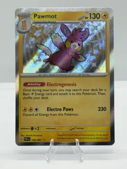 Pokemon TCG Pawmot SV: Paldean Fates 144/091 Shiny Rare Holo English Card - Image 1