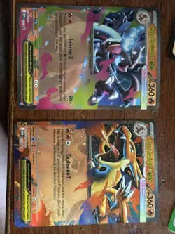 Mega Charizard X and Y EX Cards Holo English 029 & 030 Black Star Promo NM - Image 1