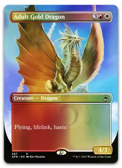 Adult Gold Dragon (Borderless) #297 (Foil) (NM) Forgotten Realms AFR Magic MTG - Image 1