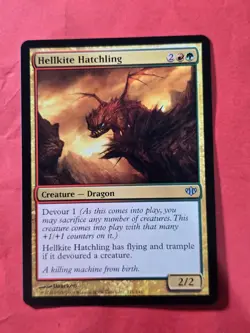 2009 Magic The Gathering Conflux #111 Hellkite Hatchling, UC, NF, cd2 - Image 1