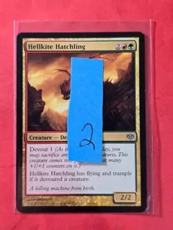 2009 Magic The Gathering Conflux #111 Hellkite Hatchling, UC, NF, cd2 - Image 3