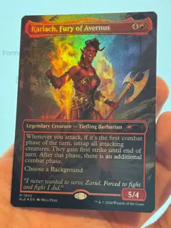 1X FOIL Karlach, Fury of Avernus BORDERLESS MINT MTG Magic Secret Lair D&D BG3 - Image 1