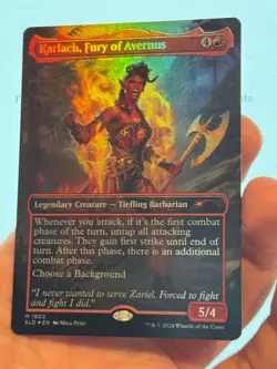 1X FOIL Karlach, Fury of Avernus BORDERLESS MINT MTG Magic Secret Lair D&D BG3 - Image 2