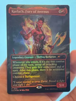 1X FOIL Karlach, Fury of Avernus BORDERLESS MINT MTG Magic Secret Lair D&D BG3 - Image 3